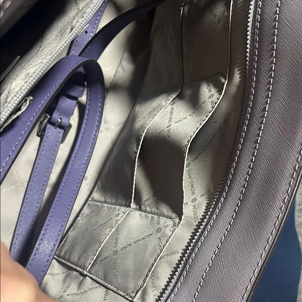 Michael Kors Purple and Cream Satchel - Picture 8 of 8